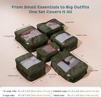 6-Pack Large Compression Packing Cubes for Travel - Lightweight Compression Packing Cube Set, Water-Resistant Luggage Organiz