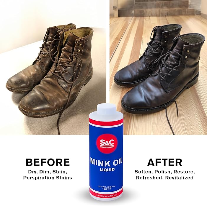 Stone and Clark Mink Oil for Leather Boot - Leather Conditioner & Protector for Boot, Belt, Saddle, Baseball Glove & Purse
