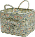 Boho Fabric Storage Basket, Large Capacity Laundry Basket, 12.2'' x 10.23'' x 10.23'' Collapsible Laundry Hamper with Easy Ca