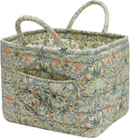 Boho Fabric Storage Basket, Large Capacity Laundry Basket, 12.2'' x 10.23'' x 10.23'' Collapsible Laundry Hamper with Easy Ca