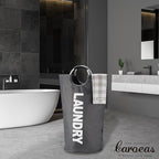 Caroeas 100L Laundry Basket,Large Laundry Hamper, Laundry Bag with Padded Handles, Clothes Hamper Stands Up Well, Collapsible