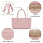 luxury little Diaper Caddy Organizer, Large Cotton Rope Nursery Baby Basket, Changing Table Organizer for Baby Diaper Storage