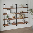 Floating Shelves for Wall Bookshelf Industrial Pipe Shelving Shelves 60 Inch Natural Wood Planks Rustic Wall Shelves Hanging 