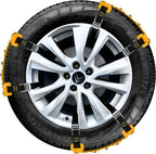VViViD Heavy Duty Snow Chain Set of 6 for 2 Wheels with Application tool, Work Gloves and Free Carry-Bag for Passenger Cars, 