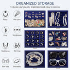 AKOZLIN 6-Tier Jewelry Box Organizer Functional 5 Drawers Leather Jewelry Storage Case for Women Girls Ring Necklace Earring 