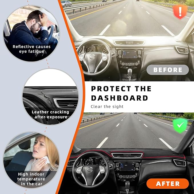 KEYOOG Dashboard Cover Dash Mat Fit for Fo-rd Explorer 2019-2011 (Without HUD Models), Car Dash Board Mat Anti-Glare Carpet, 
