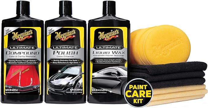 Meguiar's Ultimate 3 Step Paint Care Kit, Car Detailing and Polishing Kit