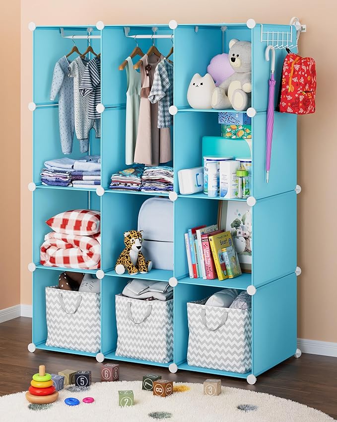 CUBEDIY Baby Closet Organizer for Nursery - Durable Baby Wardrobe Armoire for Closet - Customizable Dresser Shelves - Waterpr