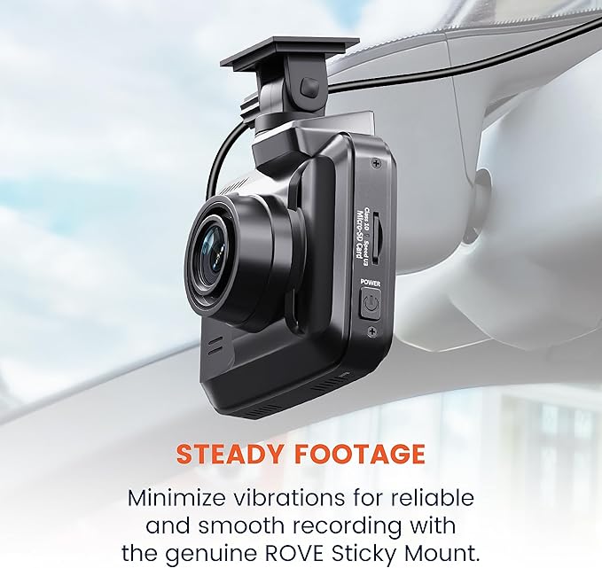 ROVE 3M Sticky Mount for R2-4K, R2-4K PRO, R2-4K Dual, and R2-4K Dual PRO Dash Cams | 1x 3M Adhesive Mount | 1x Spare 3M Sticky | 1x Electrostatic Film