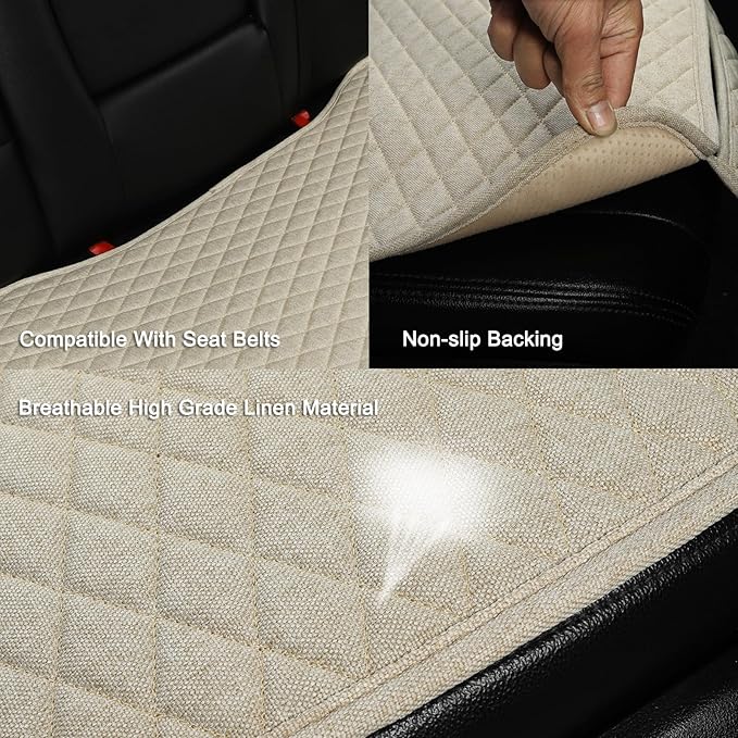 West Llama Linen Car Seat Covers,Bottom Seat Covers for Cars Include 1 Rear Bench Cover Universal Fits 90% Vehicles,SUVs,Cars