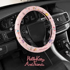 Hello Kitty and Friends Steering Wheel Cover, Universal Fit Cute Accessories for Women, Stylish Decor Gift Hello Accessories - Fits Standard Wheels 14.5"-15"