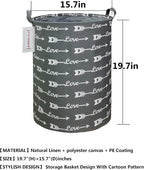 QUEENLALA Large Storage Basket,Laundry Hamper/Bathroom/Home Decor/Collapsible Round Storage Bin,Boys and Girls Hamper/Boxes/C
