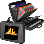 Fireproof Document Organizer Bag, 5200℉ File Organizer Safe Box, Hard Shell Document Bag with 13 Pocket Accordion File Folder