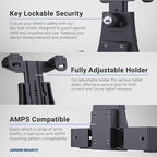 ARKON Mounts LockVise Locking Car Headrest Tablet Mount | Lockable Tablet Holder | Secure | Compatible with iPad, Samsung, Google Tablets Used for Rideshare, Taxi, Uber, & More