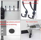 Dseap Over The Door Hook Hanger - Fits 1 3/8" to 1 3/4" Standard Doors | 5 Tri Hooks Heavy Duty Towel/Coat Rack | Door Organi