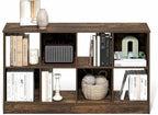 Furinno Jensen Book Shelf, 8-Cube Farmhouse Bookshelf, Display Bookcase, 11.8 x 47.6 x 26.8, for Living Room, Bedroom, Home O