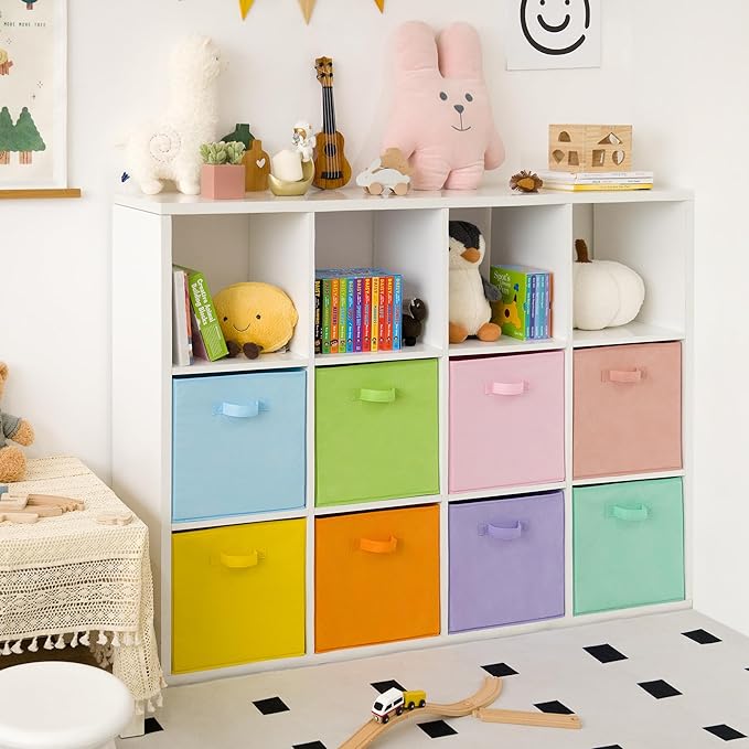 GRANNY SAYS 13 Inch Cube Storage Bins, Colorful Cube Storage Organizer, Fabric Storage Bins, Storage Cubes for Shelves, Close