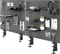 VIVO Steel Clamp-on Desk Pegboard, 60 x 24 inch Privacy Panel, Magnetic Peg Board, Office Accessory Organizer, Above or Below
