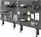 VIVO Steel Clamp-on Desk Pegboard, 60 x 24 inch Privacy Panel, Magnetic Peg Board, Office Accessory Organizer, Above or Below