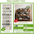 Unjumbly Over the Door Shoe Organizer with 40 Large Breathable Mesh Pockets, Space Saving Shoe Holder, Hanging Shoe Rack for 