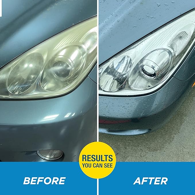 Rain-X 610200 2-Step Headlight Restorer Kit, Restores Clarity of Headlights Preventing Oxidation & Discoloration, Quick & Eff