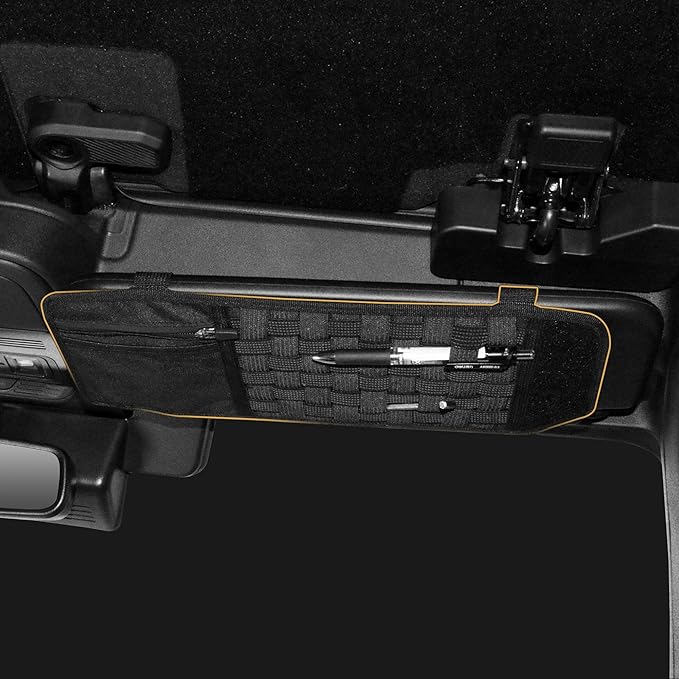 Visor Organizer Sun Visor Molle Panel for Bronco, Tactical Sun Visor Organizer Molle Webbing For Ford Bronco Accessories 2021-2025 Visor Storage Holder Pouch,2 Pack,Fit Driver Passenger Side