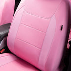 Flying Banner car seat Covers Protects Water Proof Faux Leather Carbon Fiber Fronts Rear Bench Covers (Pink Pink, Full Set - 