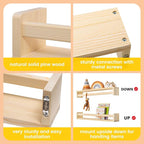 Fun Memories Nursery Book Shelves, 24Inch Floating Shelf for Wall, Wall Bookshelf for Kids Solid Wood Wall Mounted Shelves fo