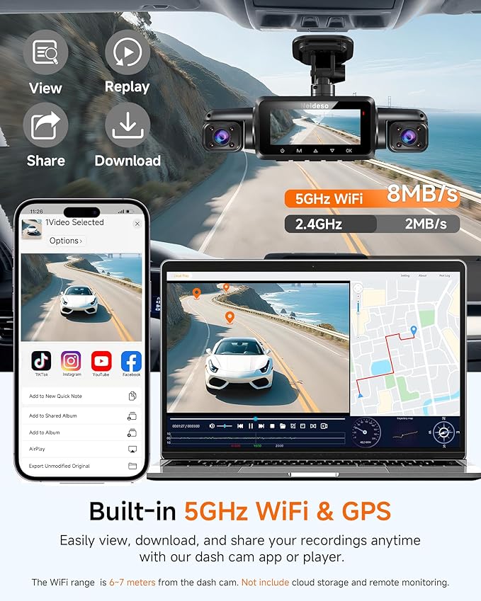4K STARVIS 2 Dash Cam Front and Rear, 360° 4 Channel Dash Camera for Cars, Car Video Recorder with AI Driver Monitor System, 
