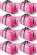 8 Pack Large Strong Moving Bags with Zippers & Carrying Handles - Water-Resistant - Heavy Duty Storage Tote for Space Saving,