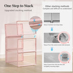 Kuject X-Large Shoe Storage Boxes Organizers Clear Plastic Stackable 12 Pack, Shoe Rack & Holder Substitute, Sneaker Containe