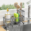 Cisily Sink Caddy Organzier with High Brush Holder, Sponge Holder for Sink, 304 Rustproof Stainless, Kitchen Countertop Soap 