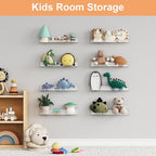 upsimples 10 Pack Acrylic Shelves Wall Organizer and Storage, 15" Display Shelf for Figure, Toy Cars, Perfume, Kids Bookshelf