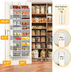 Over The Door Organizer, 5-Tier Extra Large Behind Door Storage with 10 Big Front & 10 Mesh Pockets, 80lb Capacity, Hanging S