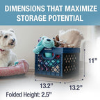 CleverMade Collapsible Milk Crate 25L (6.6 Gal) 3 Pack, 50 lb Capacity Heavy Duty Folding Crate – Stackable Storage Crates wi