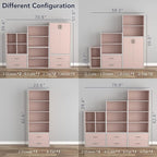 Homes: Inside + Out Apexa 4-Tier Cube Storage Organizer Shelves, Stackable Wood Bookcase Fits Cubby Bins for Organization, Do