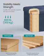 SONGMICS MAZIE Collection - 43 Inches Folding Storage Ottoman Bench, Ottoman Foot Rest, End of Bed Bench, Storage Chest, Load