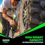 Rhino USA Retractable Ratchet Straps (2-Pack) - 2 Inch x 10 Feet (3,033lb Break Strength) - Heavy Duty Auto Self Retracting Tie Down Straps for Truck, Cargo Trailer, Motorcycle, Rad & More - Black