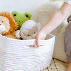 NaturalCozy Storage Baskets 16.8”x13”x7.6” Cotton Rope Woven Baskets for Organizing 3-Pack | Toy Storage Bins | Basket for Sh