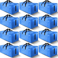 HOMESURE 12 Pack Large Strong Moving Bags with Zippers & Carrying Handles - Water-Resistant - Heavy Duty Storage Tote for Spa