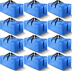 HOMESURE 12 Pack Large Strong Moving Bags with Zippers & Carrying Handles - Water-Resistant - Heavy Duty Storage Tote for Spa