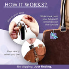 Women’s Bag Charm Key Finder, Car Keychain Hook, Cute Purse Organizer & Tote Bag Accessories, Gifts for Mom - Original