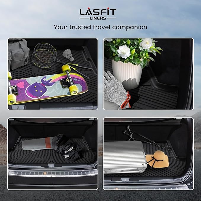 LASFIT Cargo Mat for Subaru Outback 2020-2025, All Weather TPE Custom Fit Easy Clean Durable No-Curling Trunk Mat for Outback 2025 2024 2023 2022 2021 2020 Trunk Liner, Black