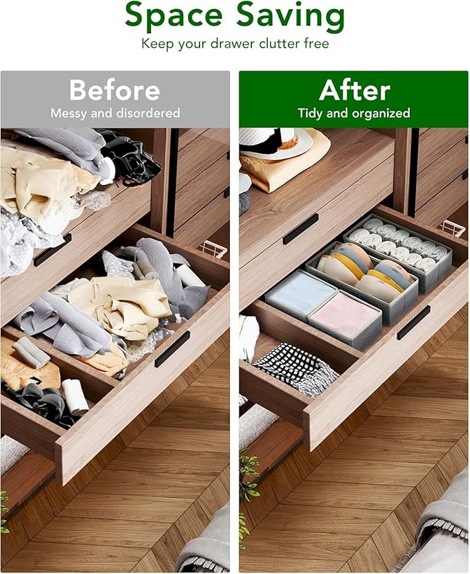 DIMJ Drawer Organizer Clothes Storage - 16 Pack Baby Dresser Organizer for Nursery, Foldable Drawer Dividers for Bedroom Clos