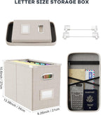 Oterri File Organizer With Lid, Hanging Filing Box With Mesh Pocket, Document Organizer for Letter Files, Portable Storage Wi