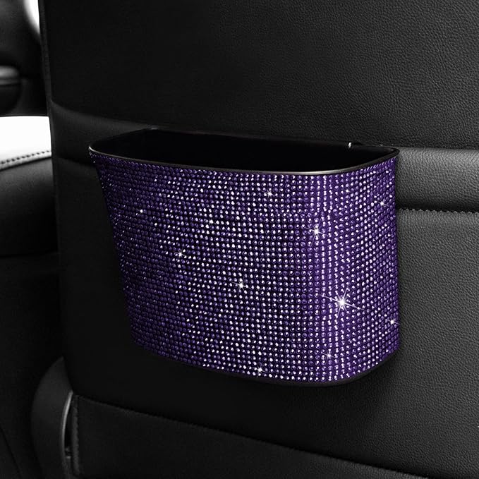 eing 2 x Car Garbage Bags Hanging Trash Bags for Rear Gear Lever Center Console 100% Waterproof Purple