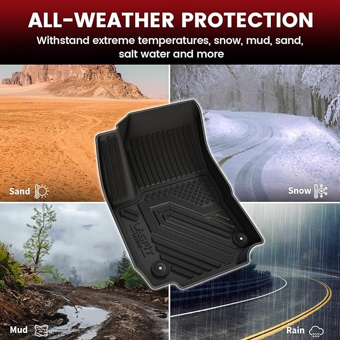 LASFIT Floor Mats & Cargo Liner with Backrest Mat for Chevrolet Chevy Equinox/GMC Terrain 2018-2024 (Not for Equinox EV 2024-2025), All Weather TPE Custom Fit Floor Mats Car Mats Full Set, Black