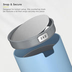 EKO Fandy 0.58 Gal/2.2L Mini Trash Can with Lid, Swing-Top Desktop Trash Can for Bathroom, Countertop, Vanity, Desk or Office, Small Garbage Bin (Blue)