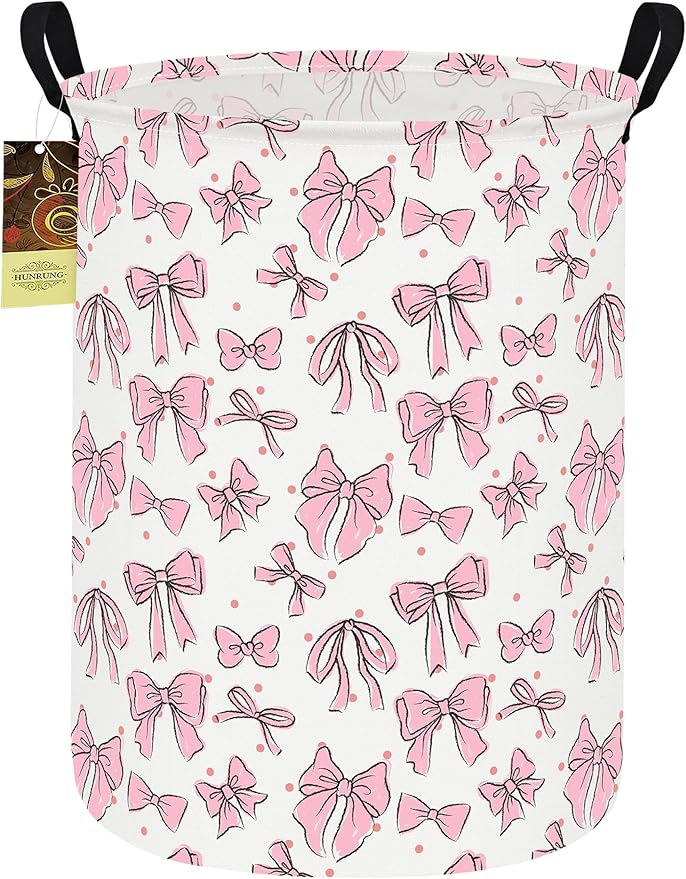 HUNRUNG Laundry Hamper,Large Canvas Fabric Lightweight Storage Basket Toy Organizer Dirty Clothes Collapsible Waterproof for 