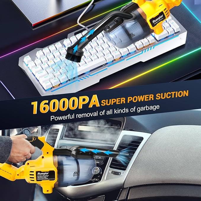 Cordless Vacuum Compatible with DeWalt 20V Battery, 5 in 1 Brushless Vacuum Cleaner with 50KPA 500W Powerful Motor, 50 CFM Po